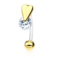 CZ Heart S316L Intimate Piercing INTP-06